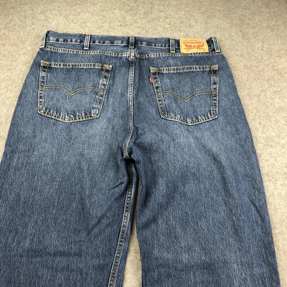 Levis 565 Jeans Mens 40x32 Blue Medium Wash Relaxed Straight Denim Pants Casual